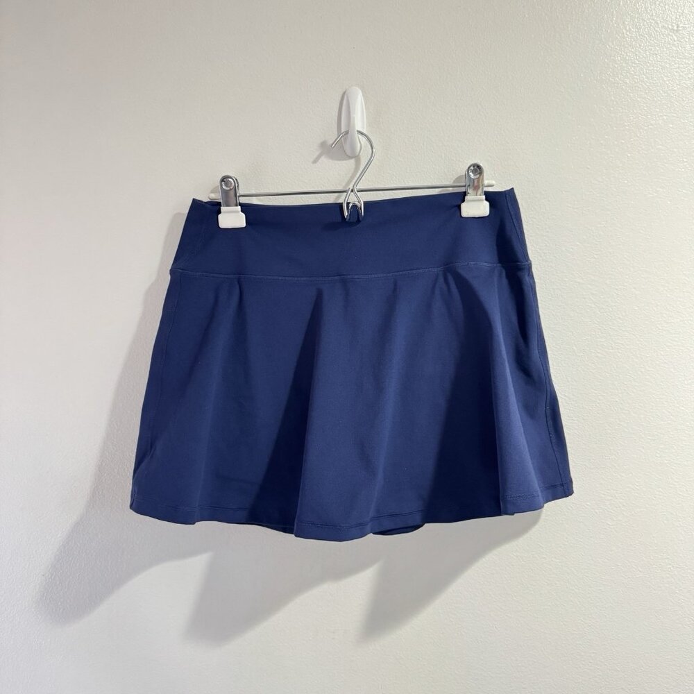 J. Crew Skirt Skort L Tennis Active Cloud Stretch Pull On Navy Blue Flare Golf
